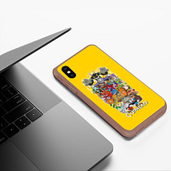 Чехол iPhone XS Max матовый CupHead Family, цвет: 3D-коричневый — фото 2