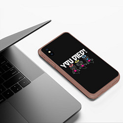 Чехол iPhone XS Max матовый You Died, цвет: 3D-коричневый — фото 2