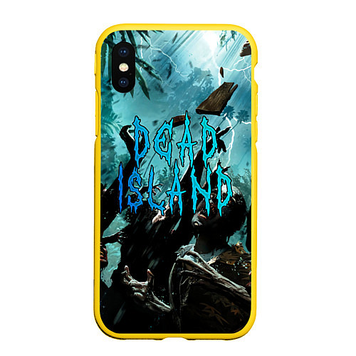 Чехол iPhone XS Max матовый Толпа зомби / 3D-Желтый – фото 1