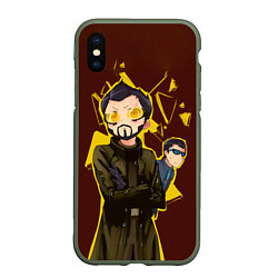 Чехол iPhone XS Max матовый Anime Adam Jensen, цвет: 3D-темно-зеленый