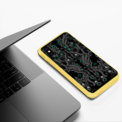 Чехол iPhone XS Max матовый Круги во тьме, цвет: 3D-желтый — фото 2