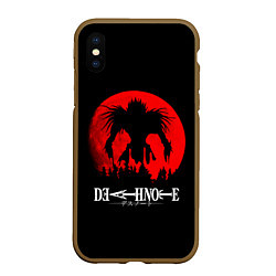 Чехол iPhone XS Max матовый Death Note Рюк в ночи, цвет: 3D-коричневый