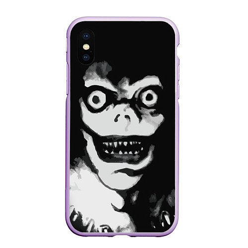 Чехол iPhone XS Max матовый Death Note Рюк Деад Ноте / 3D-Сиреневый – фото 1