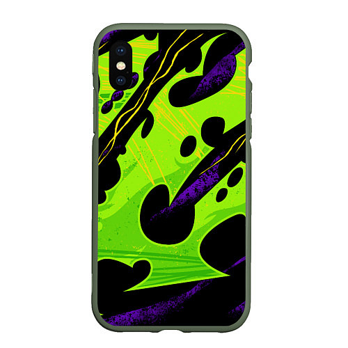 Чехол iPhone XS Max матовый КИСЛОТНАЯ ОРГАНИКА НЕОНОВАЯ / 3D-Темно-зеленый – фото 1