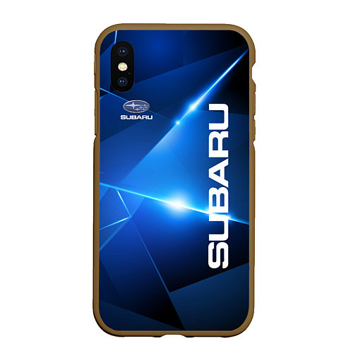 Чехол iPhone XS Max матовый Subaru / 3D-Коричневый – фото 1