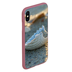 Чехол iPhone XS Max матовый Морская ракушка, цвет: 3D-малиновый — фото 2