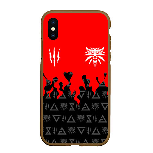 Чехол iPhone XS Max матовый THE WITCHER 5 / 3D-Коричневый – фото 1