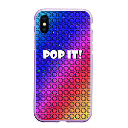 Чехол iPhone XS Max матовый Pop It! Simple Dimple, цвет: 3D-сиреневый