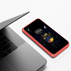 Чехол iPhone XS Max матовый Двигайся и не голодай, цвет: 3D-красный — фото 2
