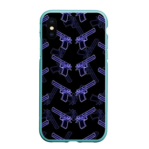Чехол iPhone XS Max матовый Desert Eagle / 3D-Мятный – фото 1