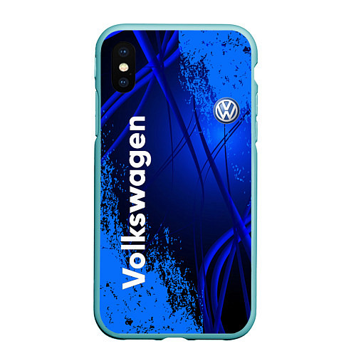 Чехол iPhone XS Max матовый Volkswagen / 3D-Мятный – фото 1