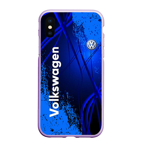 Чехол iPhone XS Max матовый Volkswagen / 3D-Сиреневый – фото 1