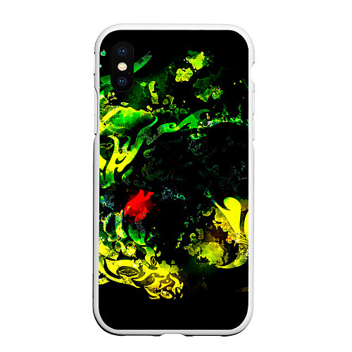 Чехол iPhone XS Max матовый ACID DRAGON / 3D-Белый – фото 1