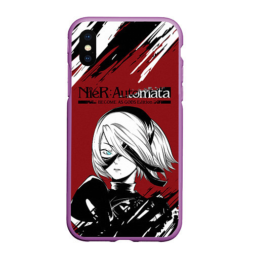 Чехол iPhone XS Max матовый ЙоРХа Nier Automata Z / 3D-Фиолетовый – фото 1