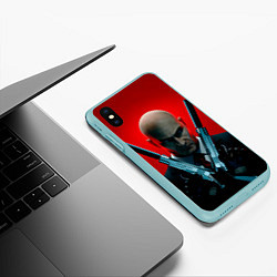 Чехол iPhone XS Max матовый Agent here, цвет: 3D-мятный — фото 2