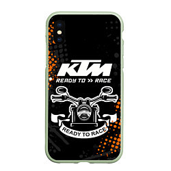 Чехол iPhone XS Max матовый KTM MOTORCYCLES КТМ МОТОЦИКЛЫ, цвет: 3D-салатовый