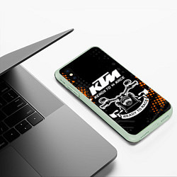 Чехол iPhone XS Max матовый KTM MOTORCYCLES КТМ МОТОЦИКЛЫ, цвет: 3D-салатовый — фото 2