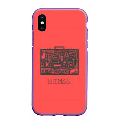 Чехол iPhone XS Max матовый Secret case, цвет: 3D-фиолетовый