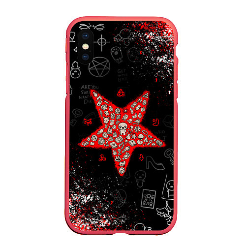Чехол iPhone XS Max матовый The Binding of Isaac ИСААК / 3D-Красный – фото 1