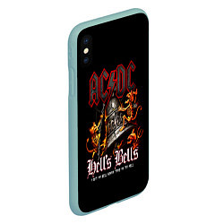 Чехол iPhone XS Max матовый ACDC Hells Bells, цвет: 3D-мятный — фото 2