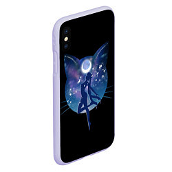 Чехол iPhone XS Max матовый Sailor Moon силуэт, цвет: 3D-светло-сиреневый — фото 2