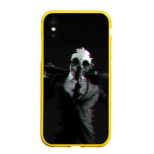 Чехол iPhone XS Max матовый Wolf / 3D-Желтый – фото 1
