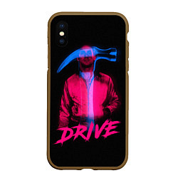 Чехол iPhone XS Max матовый DRIVE, цвет: 3D-коричневый