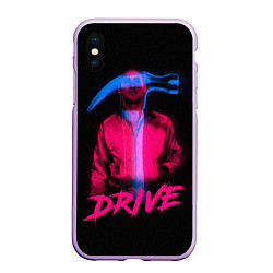 Чехол iPhone XS Max матовый DRIVE, цвет: 3D-сиреневый