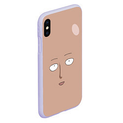 Чехол iPhone XS Max матовый Сайтама One-Punch Man, цвет: 3D-светло-сиреневый — фото 2