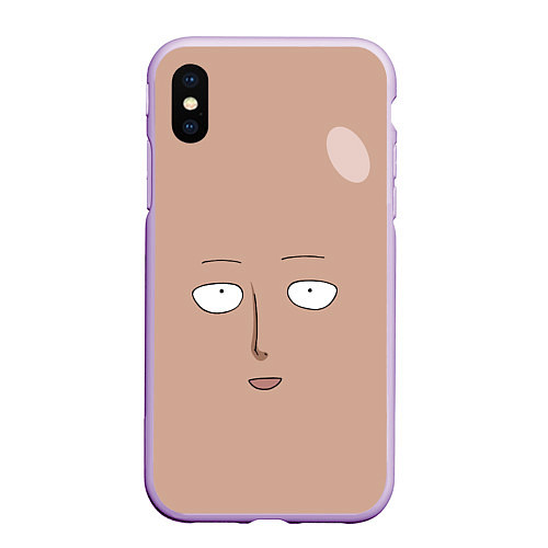 Чехол iPhone XS Max матовый Сайтама One-Punch Man / 3D-Сиреневый – фото 1