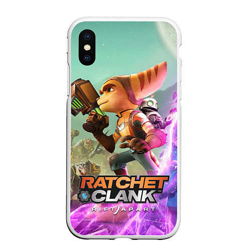 Чехол iPhone XS Max матовый Ratchet & Clank: Rift Apart / 3D-Белый – фото 1