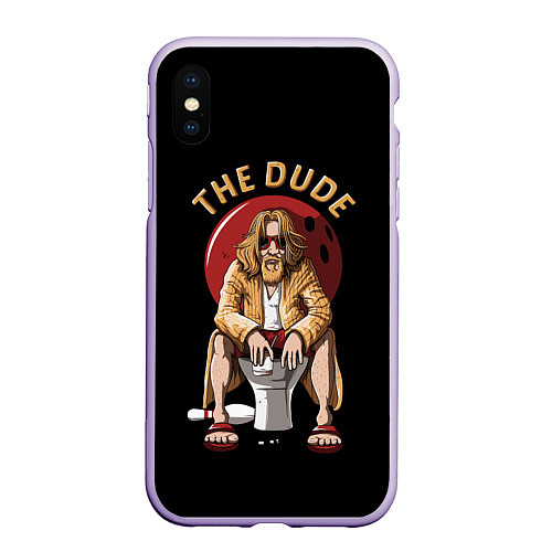 Чехол iPhone XS Max матовый THE DUDE Big Lebowski / 3D-Светло-сиреневый – фото 1