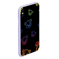 Чехол iPhone XS Max матовый Colorful Bear, цвет: 3D-светло-сиреневый — фото 2
