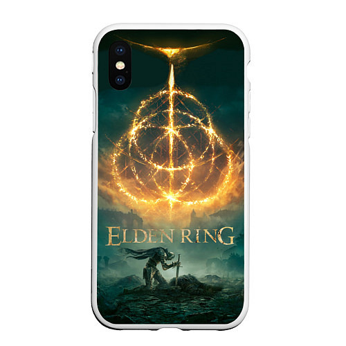 Чехол iPhone XS Max матовый Elden Ring key art / 3D-Белый – фото 1