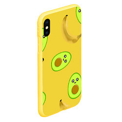 Чехол iPhone XS Max матовый Банан и Авокадо, цвет: 3D-желтый — фото 2