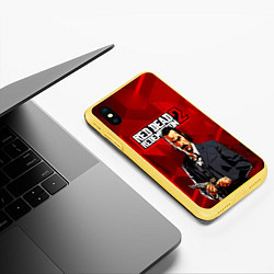 Чехол iPhone XS Max матовый Rockstar Games, цвет: 3D-желтый — фото 2