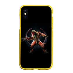 Чехол iPhone XS Max матовый Торговка плотью, цвет: 3D-желтый