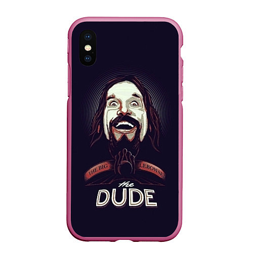 Чехол iPhone XS Max матовый Большой Лебовский The Dude / 3D-Малиновый – фото 1