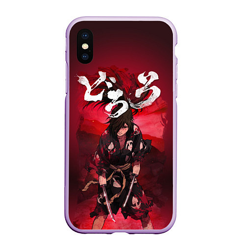 Чехол iPhone XS Max матовый Dororo red / 3D-Сиреневый – фото 1