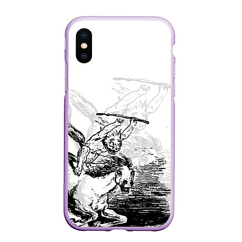 Чехол iPhone XS Max матовый A demon on a horse / 3D-Сиреневый – фото 1