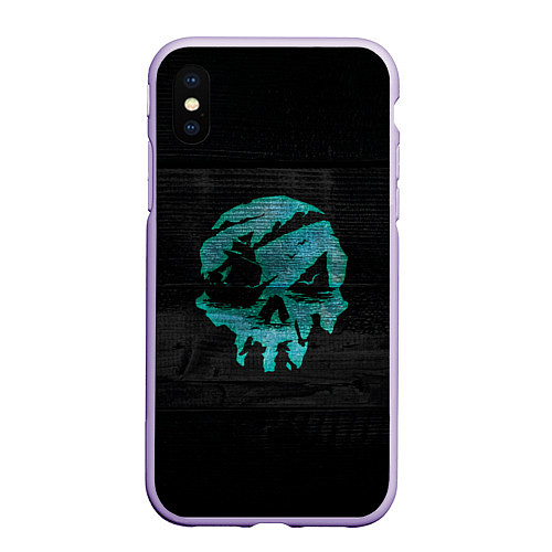 Чехол iPhone XS Max матовый Skull of pirate / 3D-Светло-сиреневый – фото 1