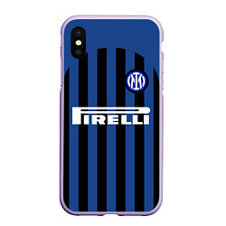 Чехол iPhone XS Max матовый INTER MILAN, цвет: 3D-светло-сиреневый