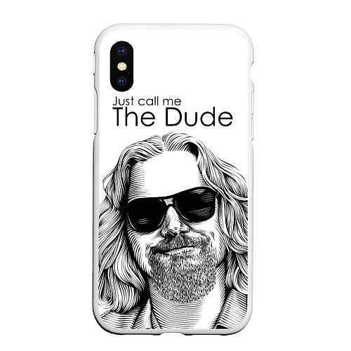 Чехол iPhone XS Max матовый Just call me the Dude / 3D-Белый – фото 1