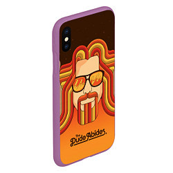 Чехол iPhone XS Max матовый The Dude Abides, цвет: 3D-фиолетовый — фото 2