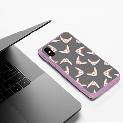Чехол iPhone XS Max матовый Лиса Фенек, цвет: 3D-сиреневый — фото 2