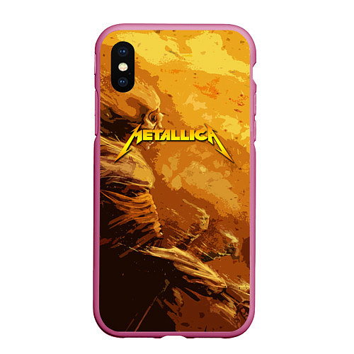 Чехол iPhone XS Max матовый Metallica Music / 3D-Малиновый – фото 1