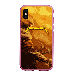 Чехол iPhone XS Max матовый Metallica Music, цвет: 3D-малиновый