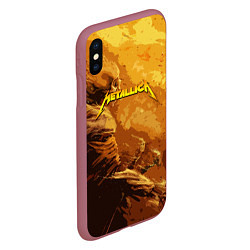 Чехол iPhone XS Max матовый Metallica Music, цвет: 3D-малиновый — фото 2