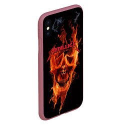 Чехол iPhone XS Max матовый Metallica Flame, цвет: 3D-малиновый — фото 2