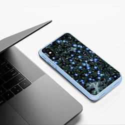 Чехол iPhone XS Max матовый Маленькие ЦветЫ, цвет: 3D-голубой — фото 2